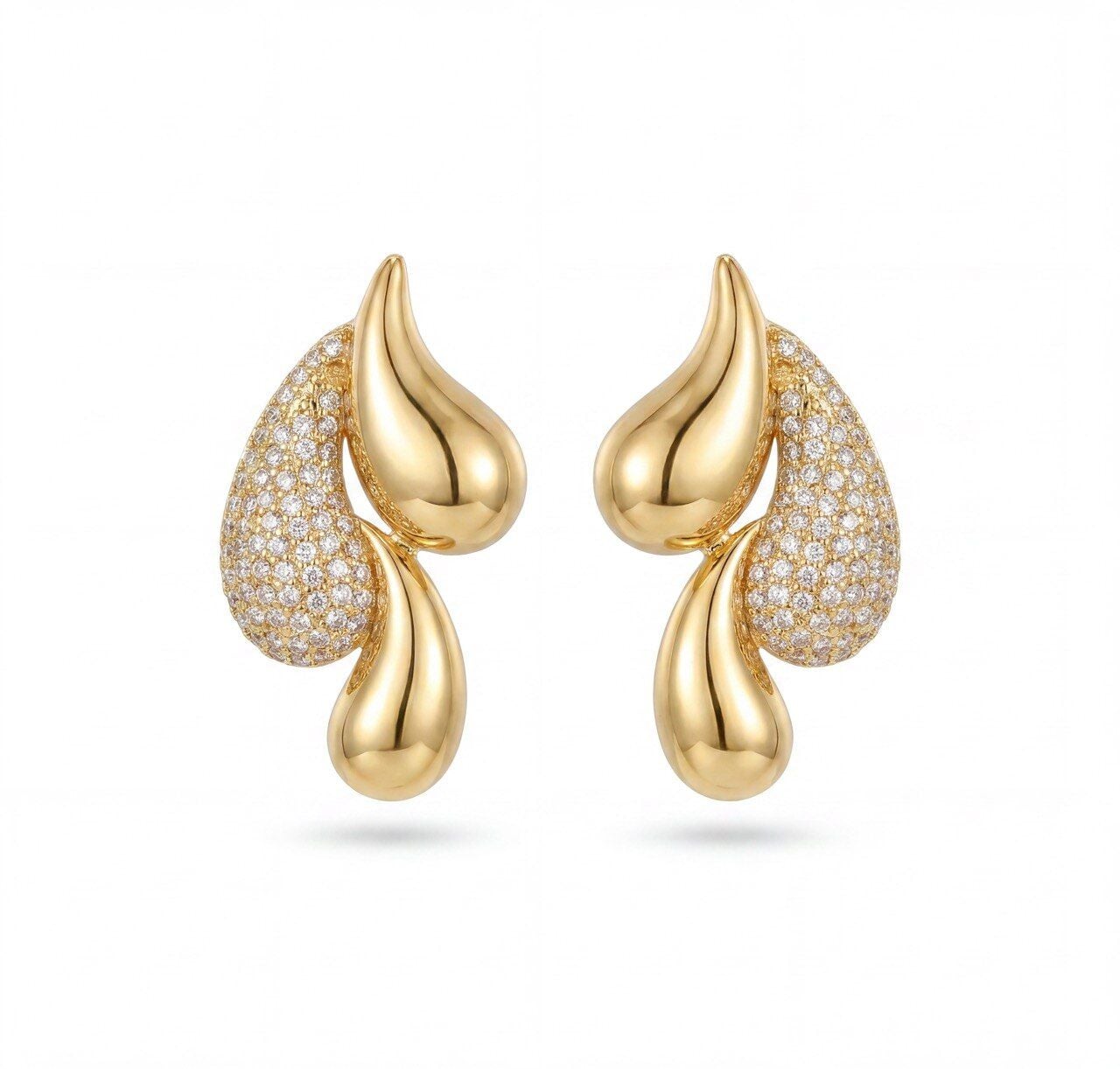 Gold Zirkon Damla Küpe