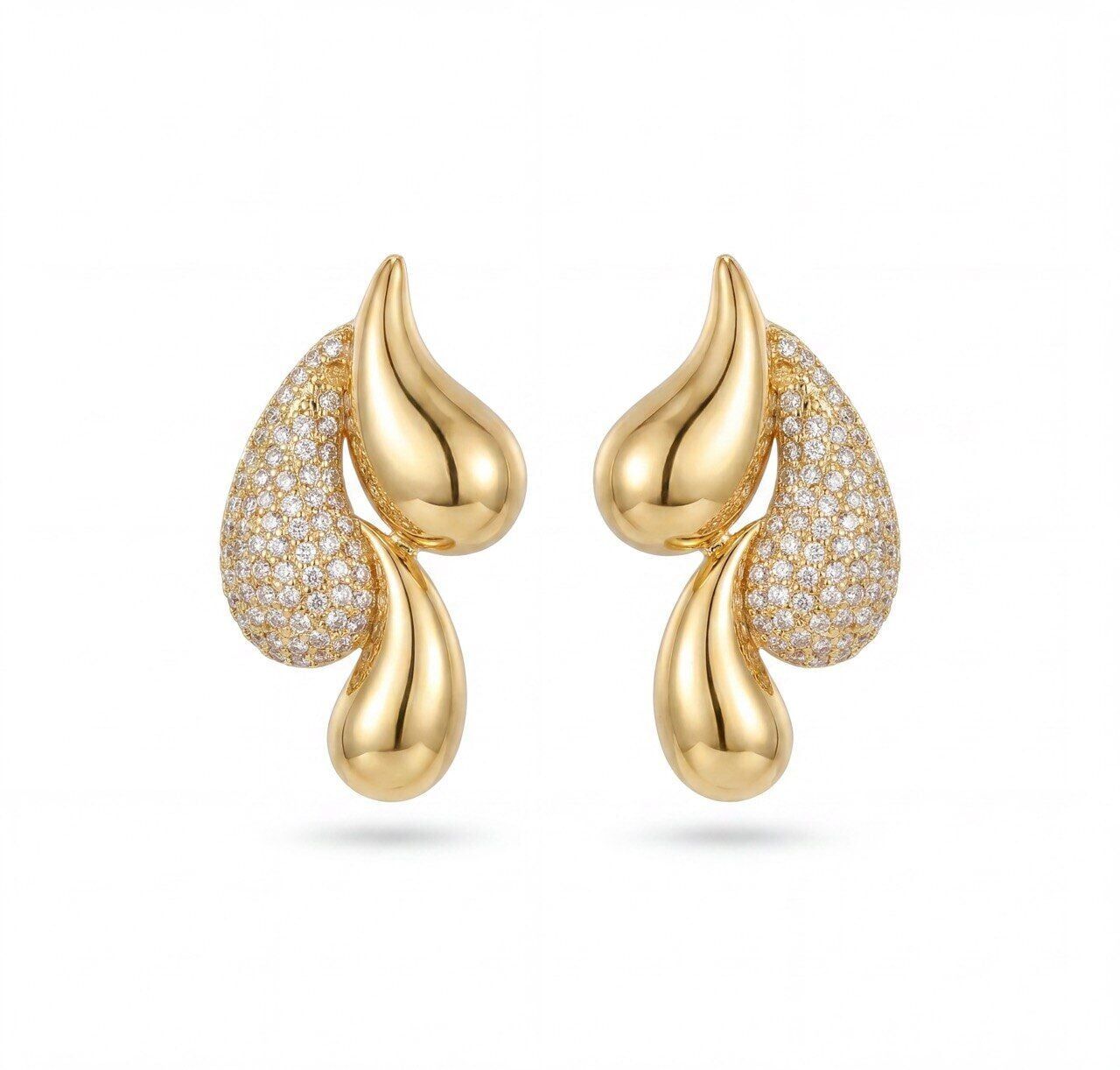 Gold Zirkon Damla Küpe