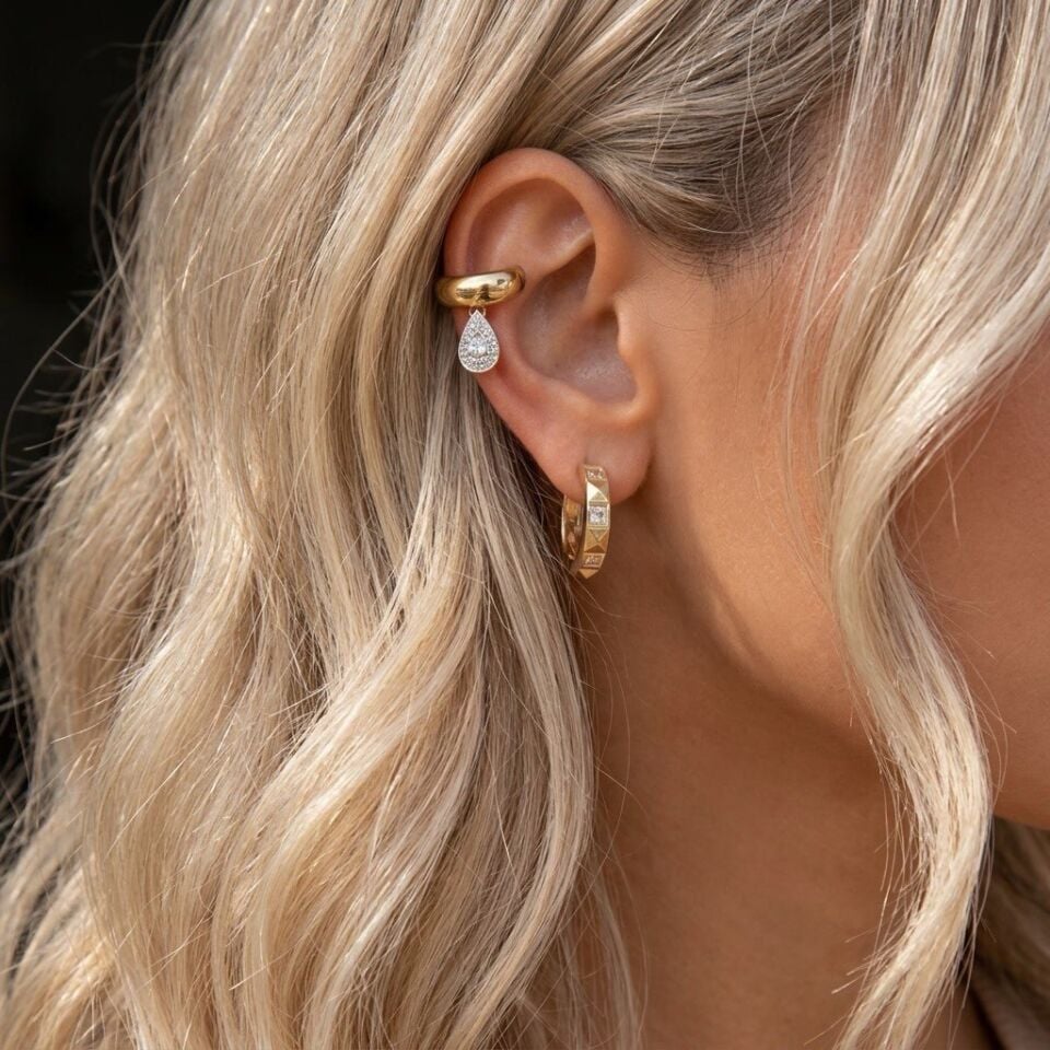 Gold Zirkon Earcuff