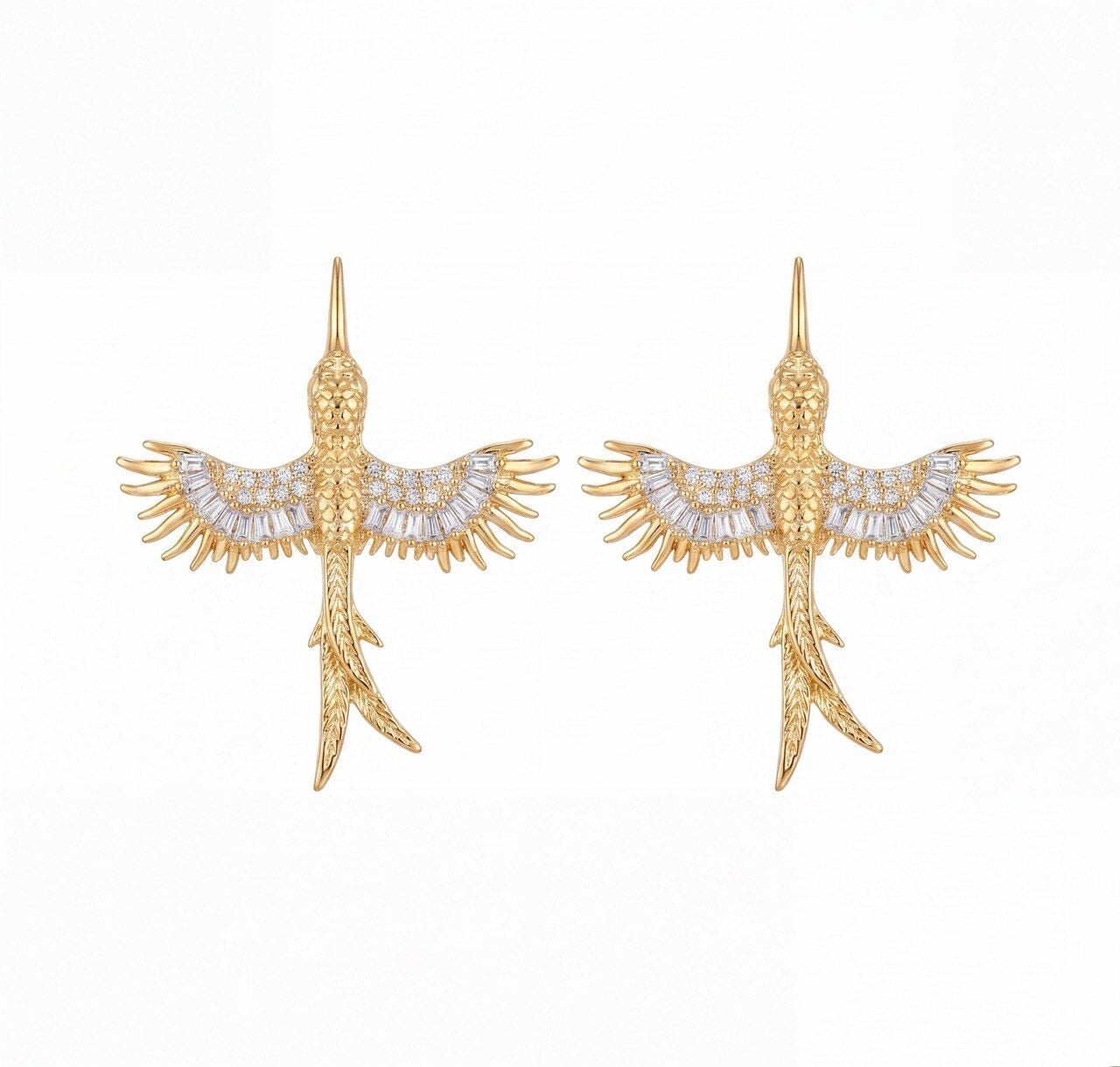 Gold Silver Anka Küpe