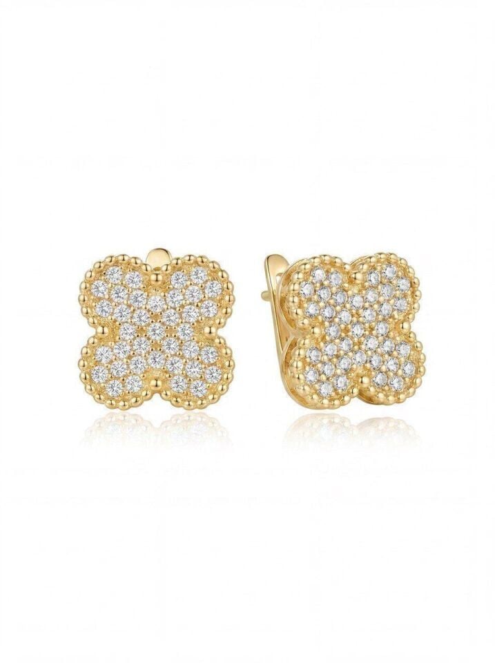 18K Gold Renk Tasarım Küpe