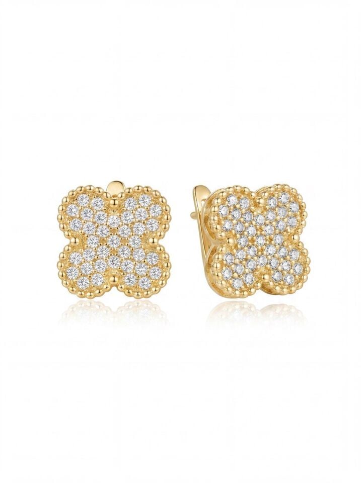 18K Gold Renk Tasarım Küpe