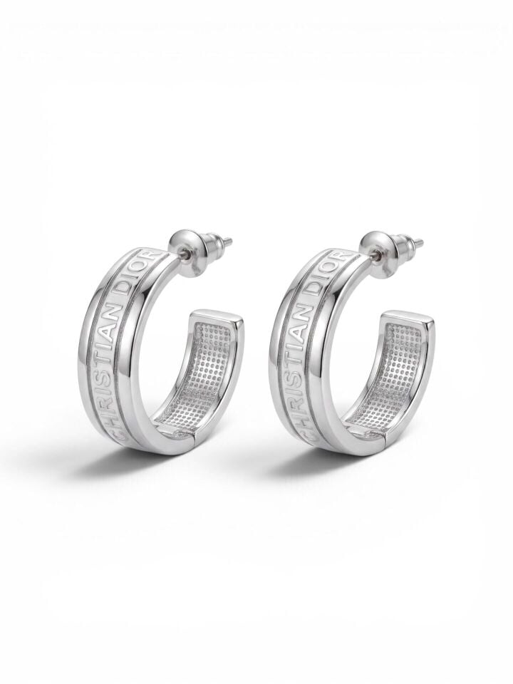Silver Tasarım Oval Halka Küpe